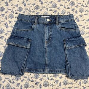 Reserved Denim Cargo Mini Skirt | Y2K Utility Streetwear Small blue denim